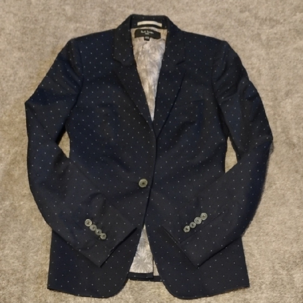 Paul Smith Black Label Navy Polka Dot Single Bottom Blazer